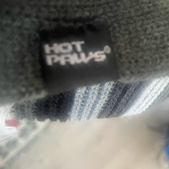 Striped Gray and Black Scarf “Hot Paws” - Picture 3 of 4